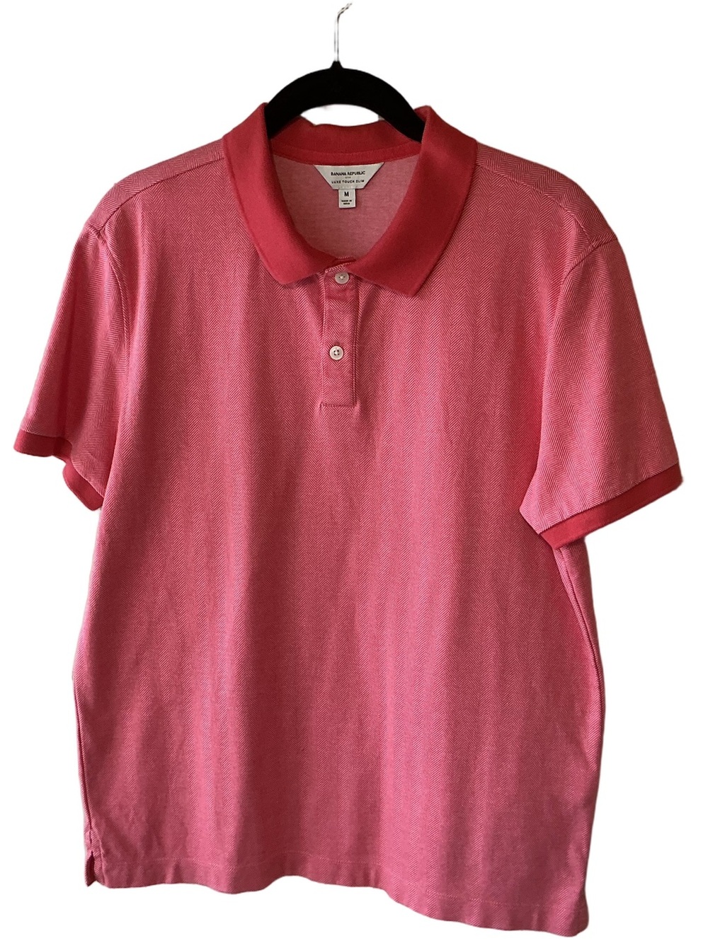 Men's Banana Republic Factory Herringbone Luxe Touch Slim Polo Pink M 764195